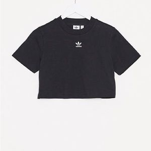 Adidas Originals Essentials cropped t-shirt in black